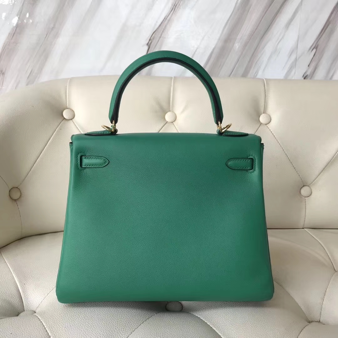 New Arrival Hermes U4 Vert Verigo Swift Calf Kelly25CM Bag Gold Hardware