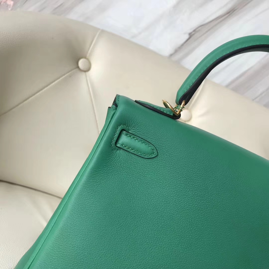 New Arrival Hermes U4 Vert Verigo Swift Calf Kelly25CM Bag Gold Hardware