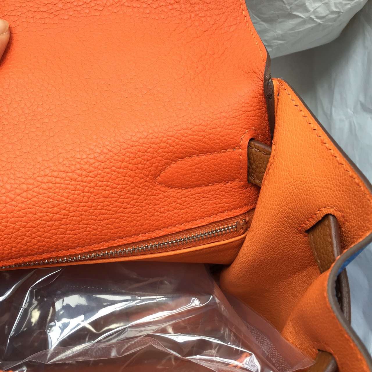 Sale Hermes Color-blocking Togo Leather Kelly Bag 32CM Elegant Women&#8217;s Handbag