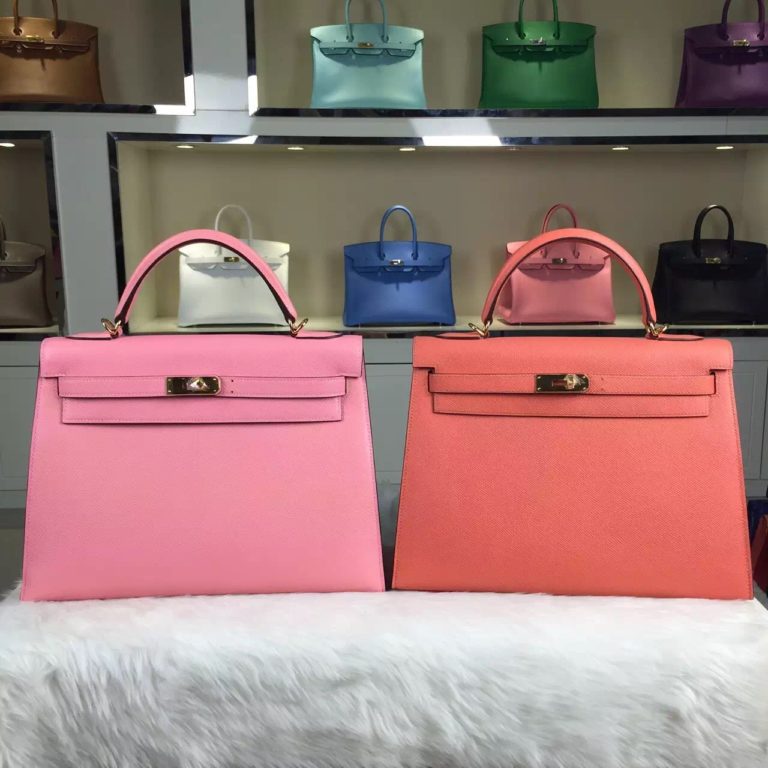 Hermes Sellier Kelly Bag  32CM Multi-color Epsom Leather Tote Bag