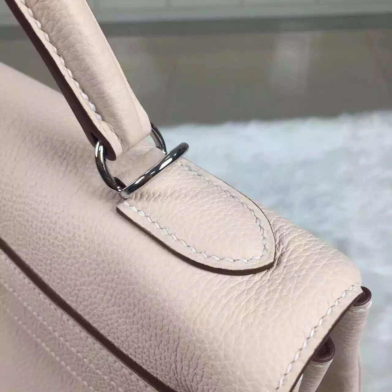 Discount Hermes Kelly Bag32CM 3C Wool White Togo Leather