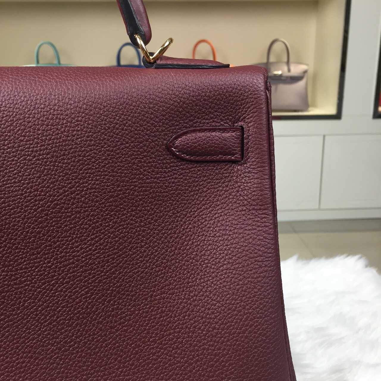 Wholesale Hermes CK55 Hermes Red Togo Leahter Retourne Kelly32cm