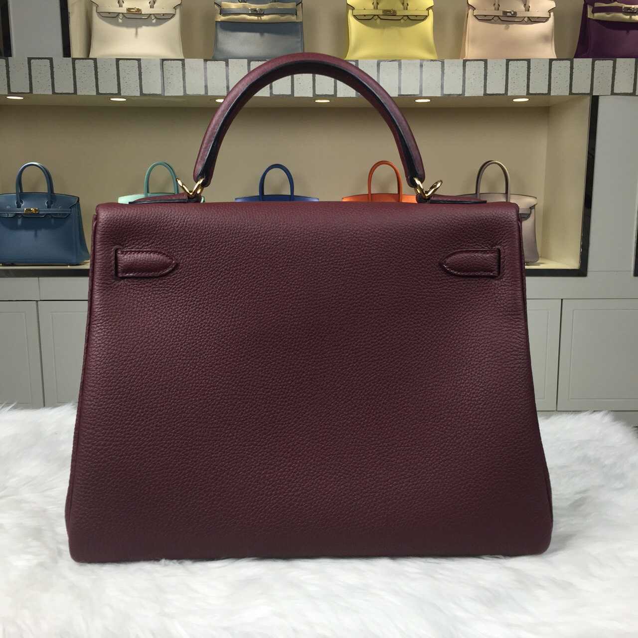 Wholesale Hermes CK55 Hermes Red Togo Leahter Retourne Kelly32cm