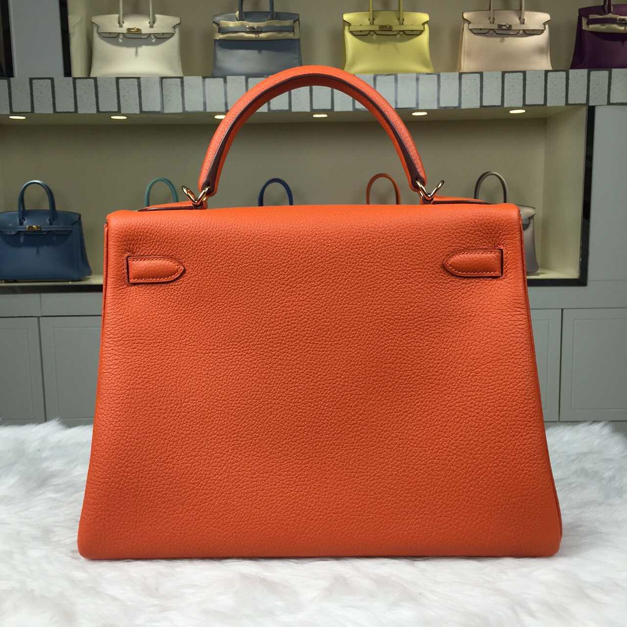 Luxury Women&#8217;s Bag Hermes Kelly32 Togo Leather in Orange