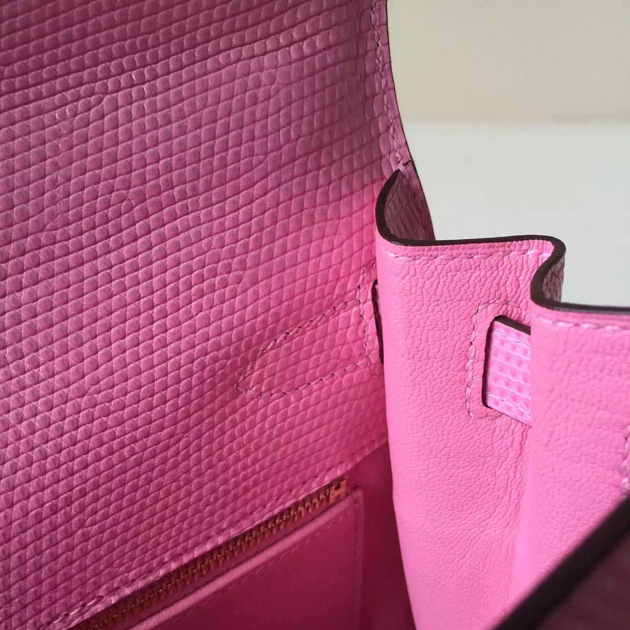 New Pretty Hermes 5P Pink Lizard Leather Kelly Bag 28cm