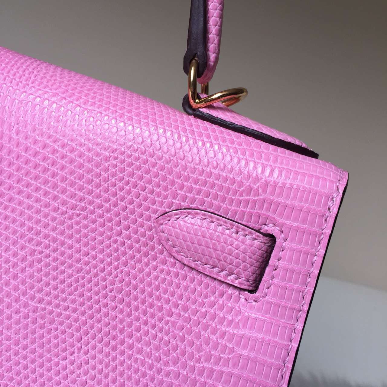 New Pretty Hermes 5P Pink Lizard Leather Kelly Bag 28cm