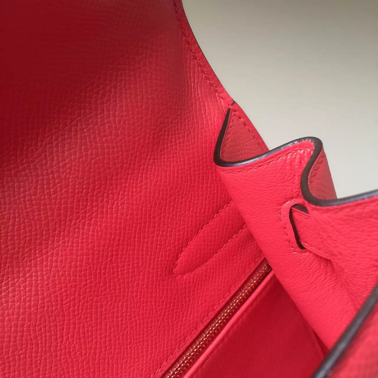 Wholesale Hermes 5T Peach Pink Epsom Leather Kelly Bag28cm