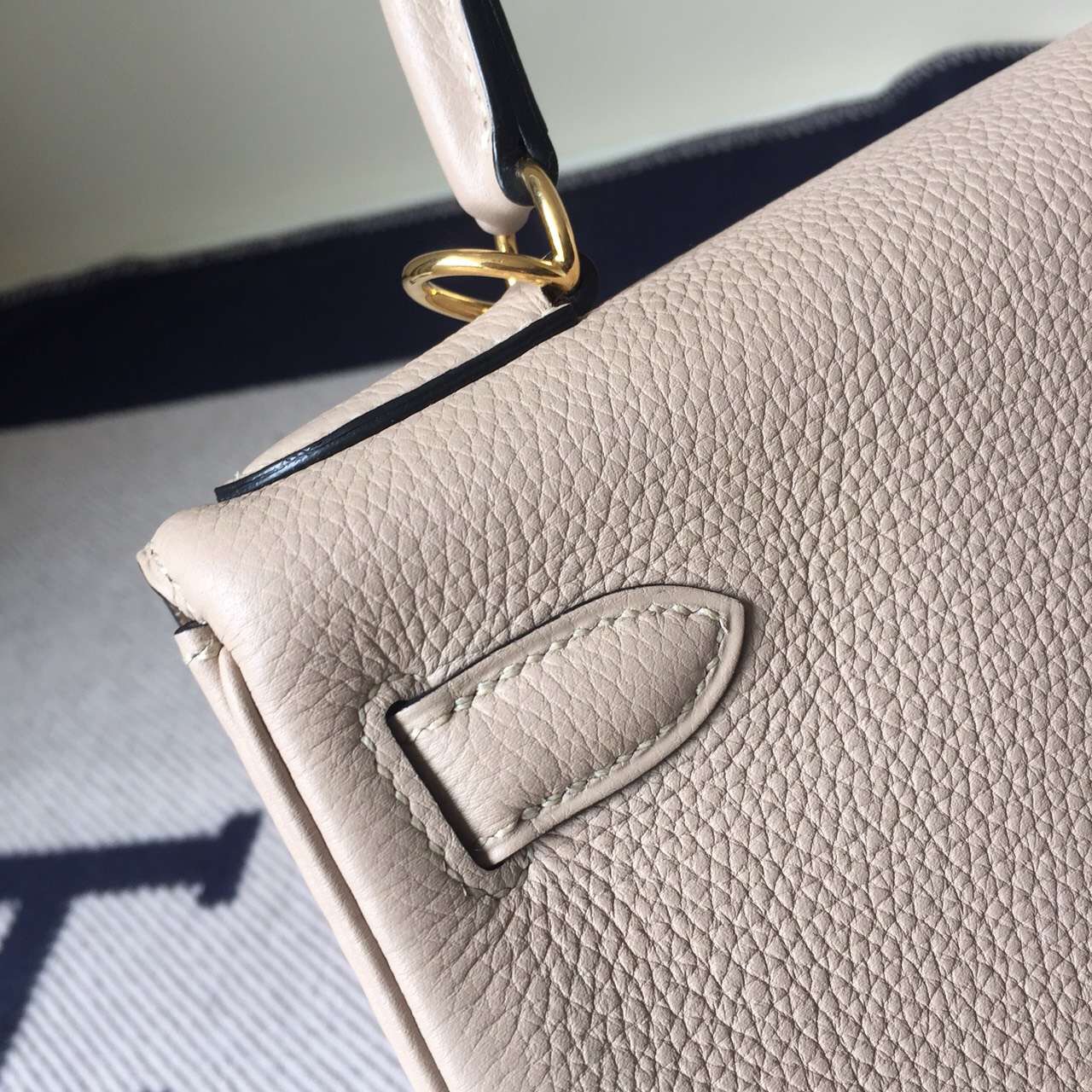 Cheap Hermes Gris Tourterelle Togo Leather Kelly Bag28cm Women&#8217;s Bag