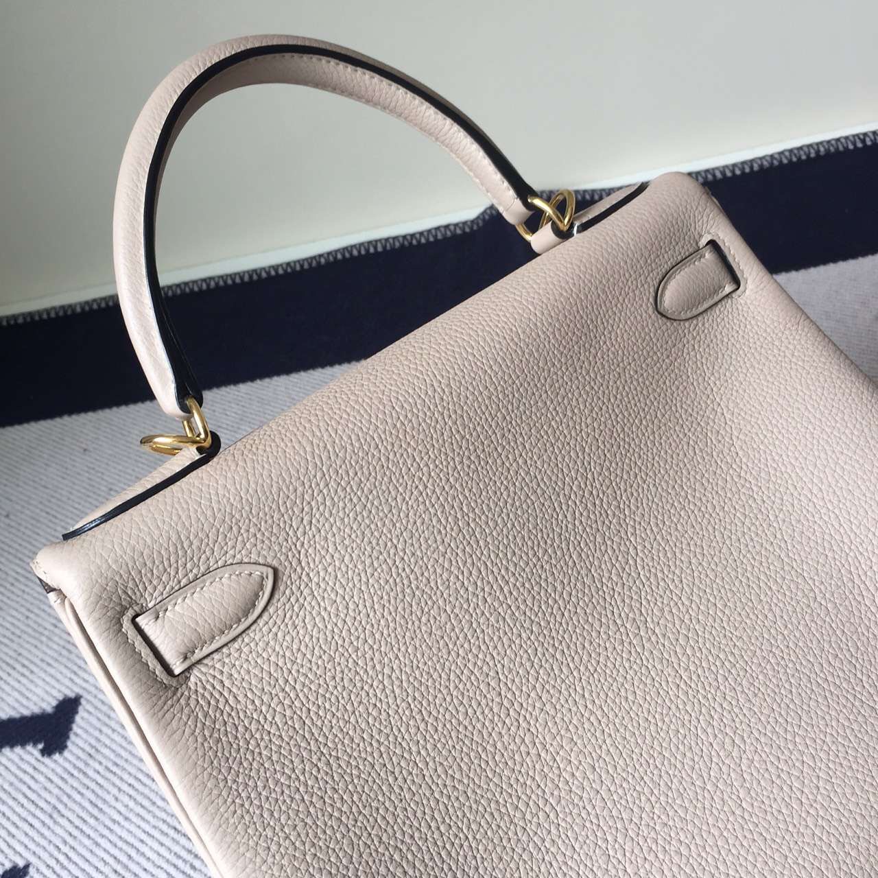 Cheap Hermes Gris Tourterelle Togo Leather Kelly Bag28cm Women&#8217;s Bag