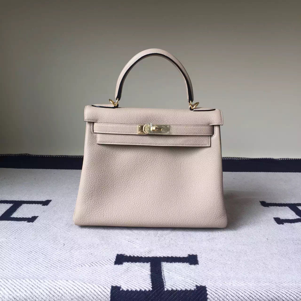 Cheap Hermes Gris Tourterelle Togo Leather Kelly Bag28cm Women&#8217;s Bag