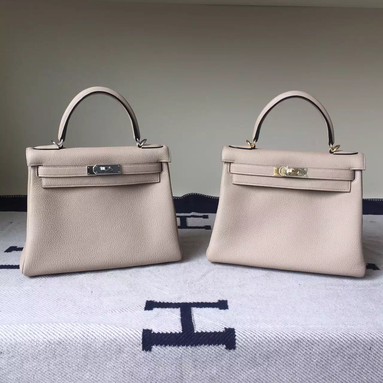 Cheap Hermes Gris Tourterelle Togo Leather Kelly Bag28cm Women&#8217;s Bag