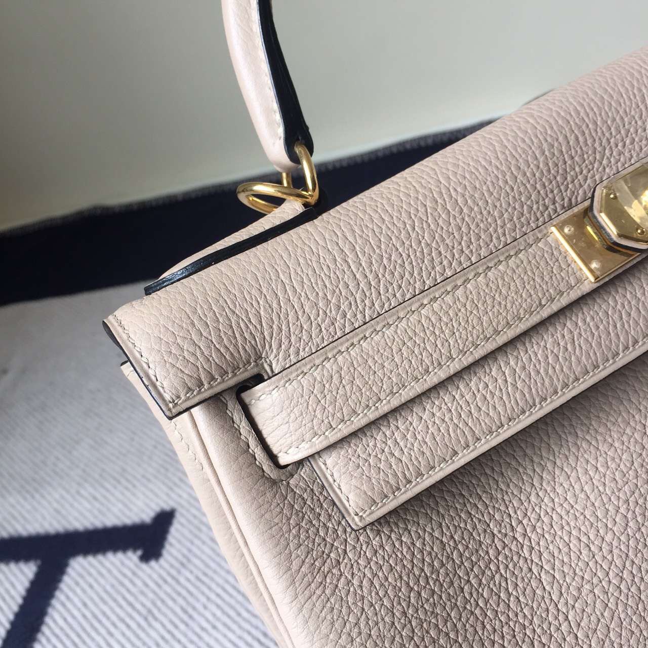 Cheap Hermes Gris Tourterelle Togo Leather Kelly Bag28cm Women&#8217;s Bag