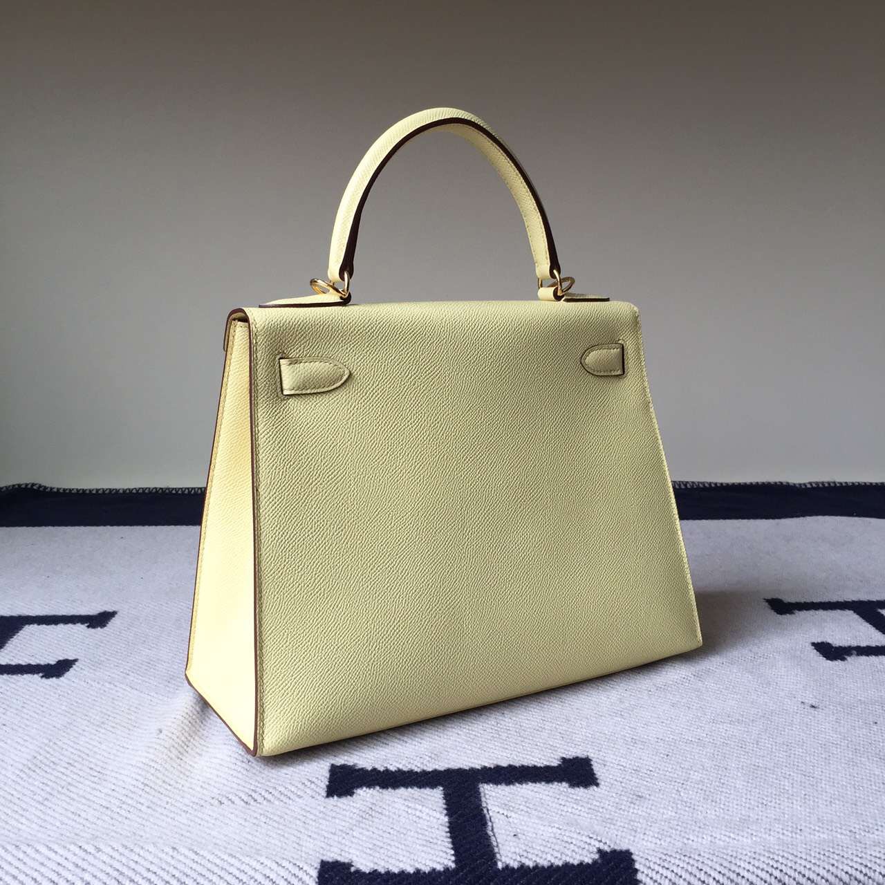 Hand Stitching Hermes 1Z Jaine Poessin Epsom Calfskin Leather Kelly28cm
