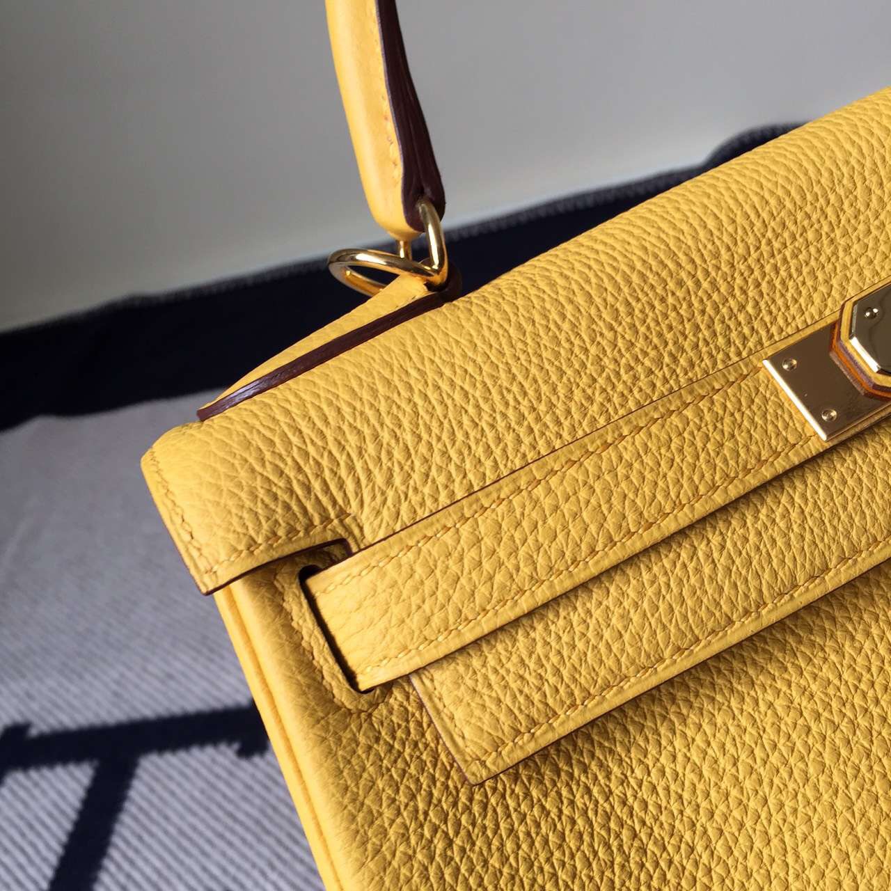 On Sale Hermes Retourne Kelly Bag28CM Yellow Togo Leather