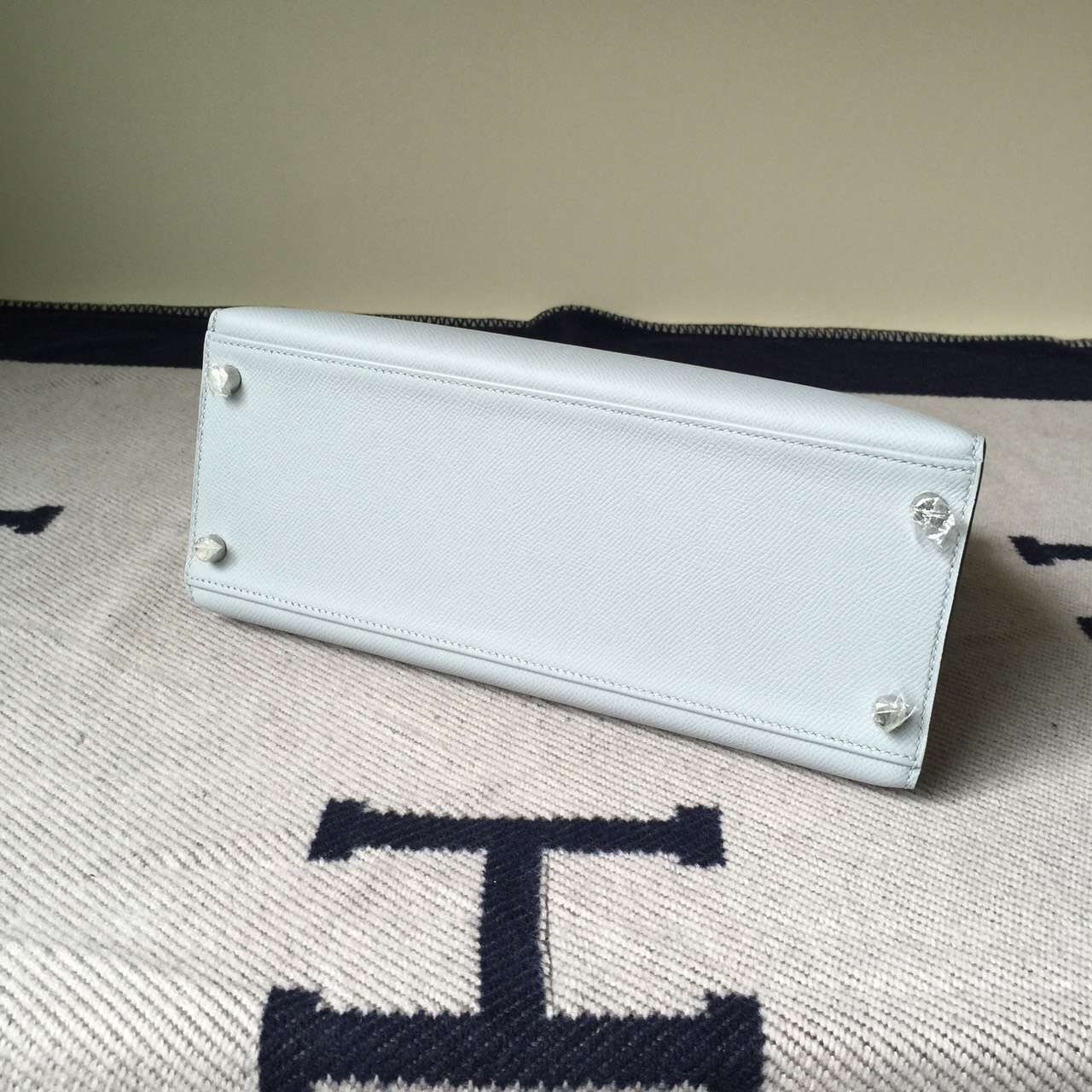 Discount Hermes Kelly Bag 28cm 8U Glacial Blue Epsom Leather