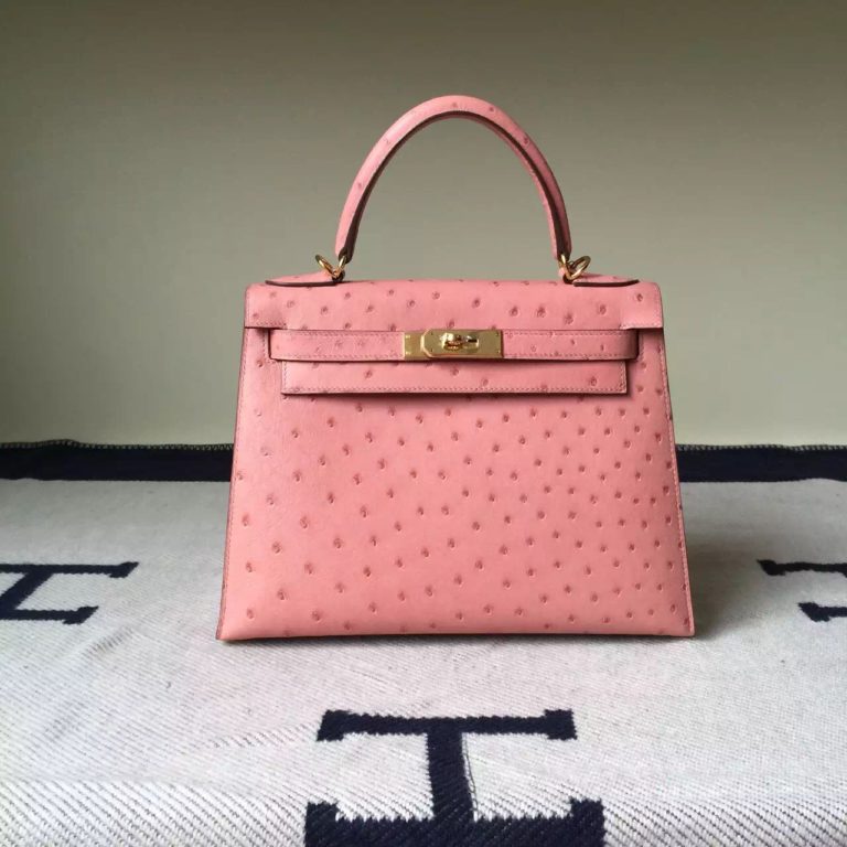 Hermes Ostrich Leather Sellier Kelly Bag  28cm in CC94 Terre Cuite