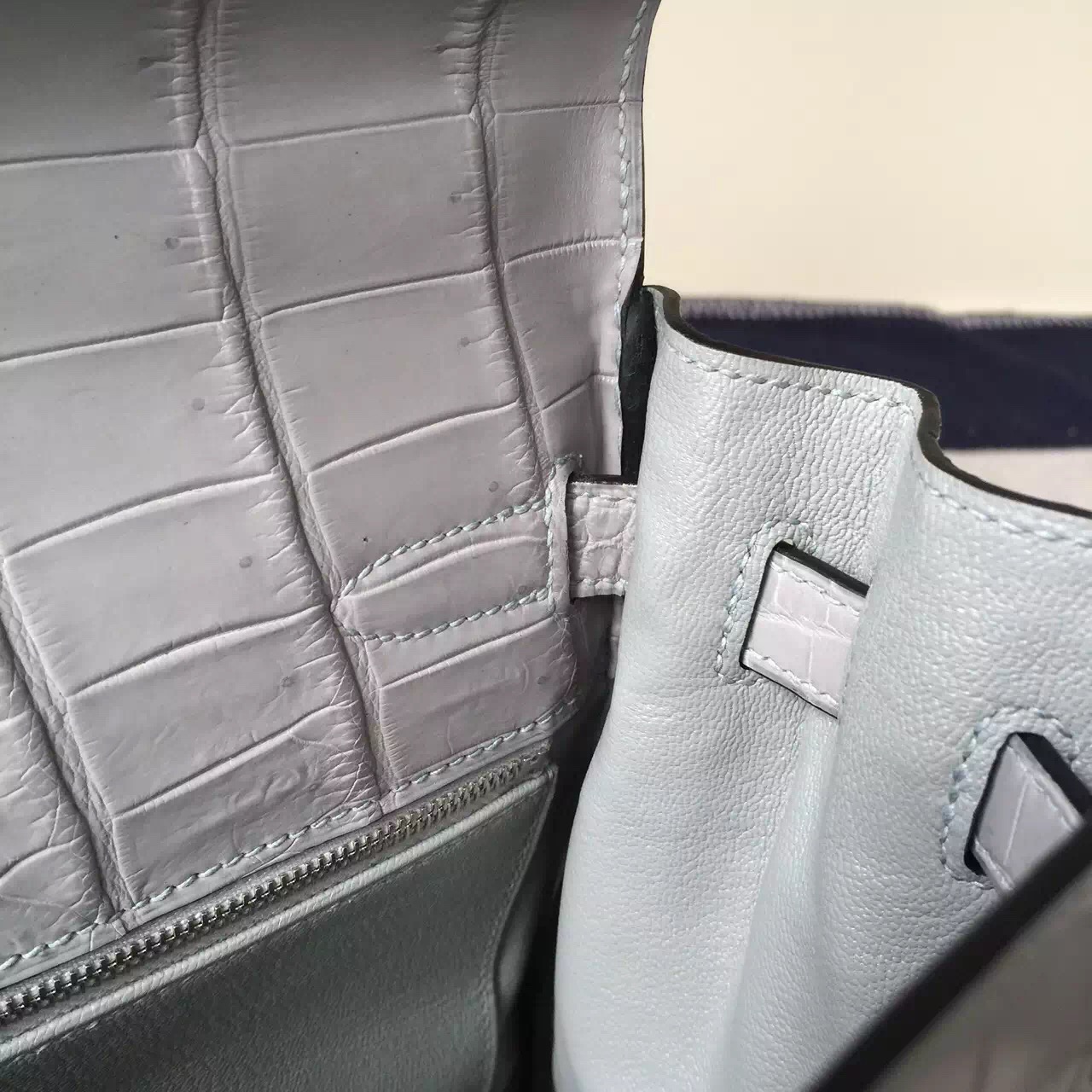 Discount Hermes 8M Galaxy Grey Crocodile matt Leather Kelly Bag 32cm