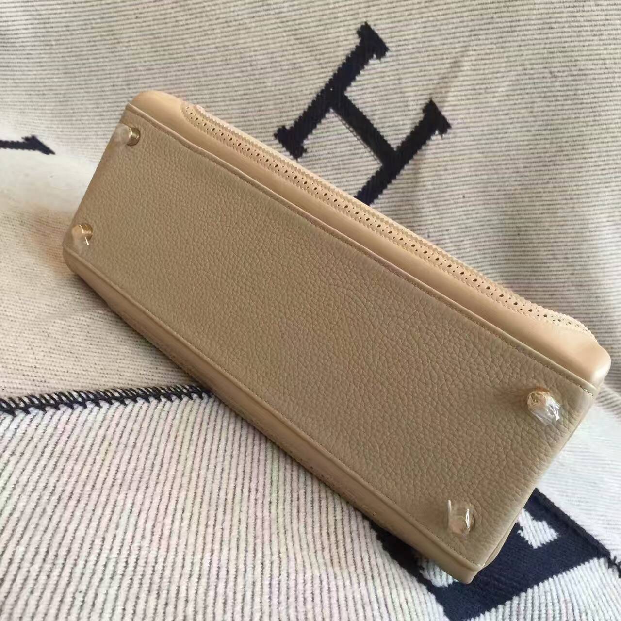 Hot Sale Hermes CK81 Gris Tourterelle Togo Leather Ghillie Kelly Bag 32cm