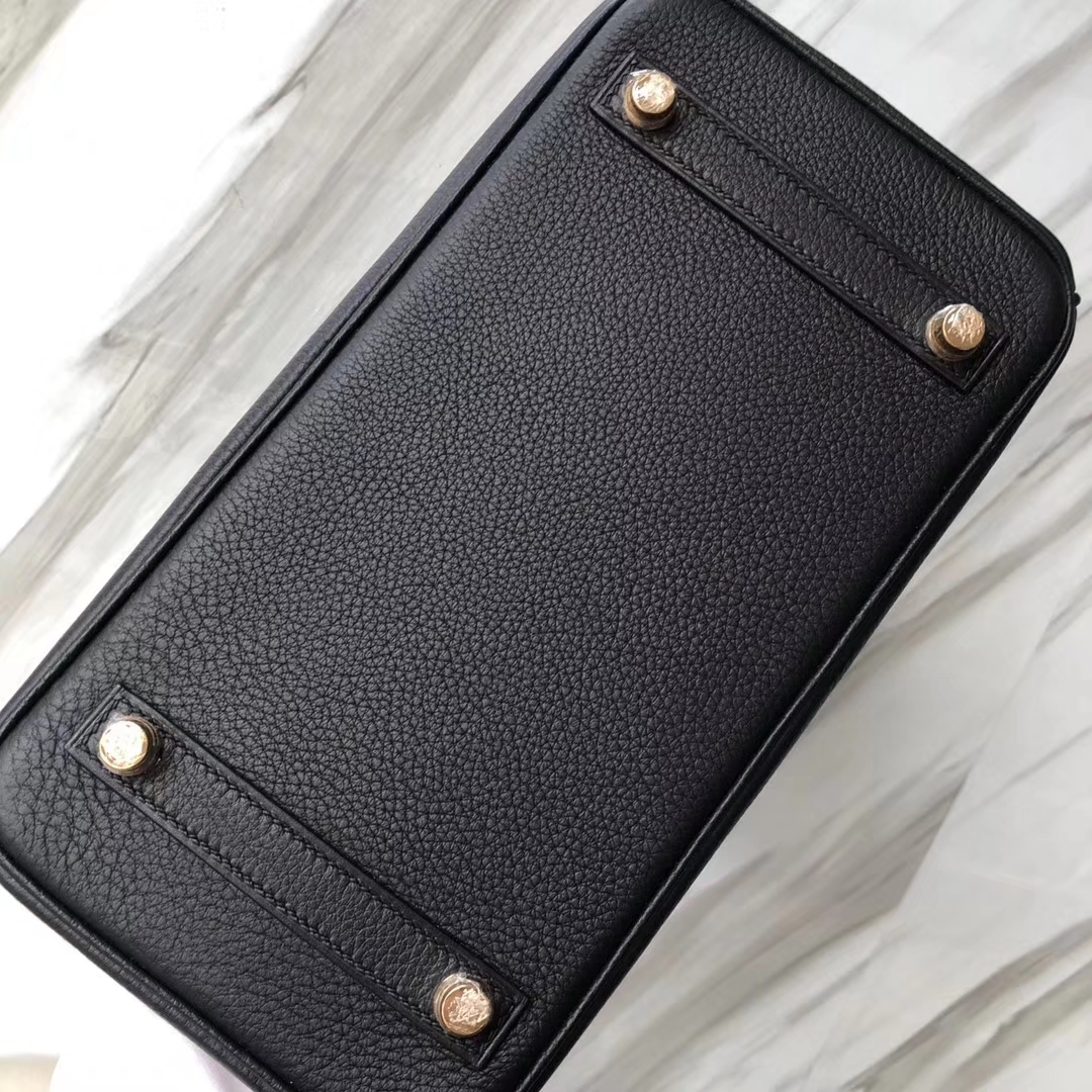 Stock Hermes CK89 Noir Matt Crocodile/Togo Calf Birkin25CM Gold Hardware