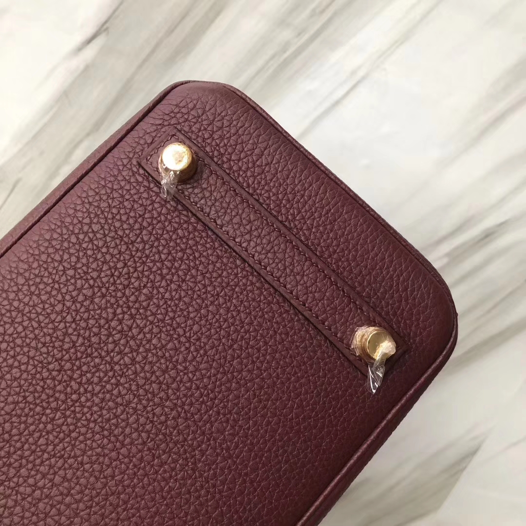 Stock Elegant Hermes Togo Calf Birkin25CM Bag in CK55 Rouge H Gold Hardware