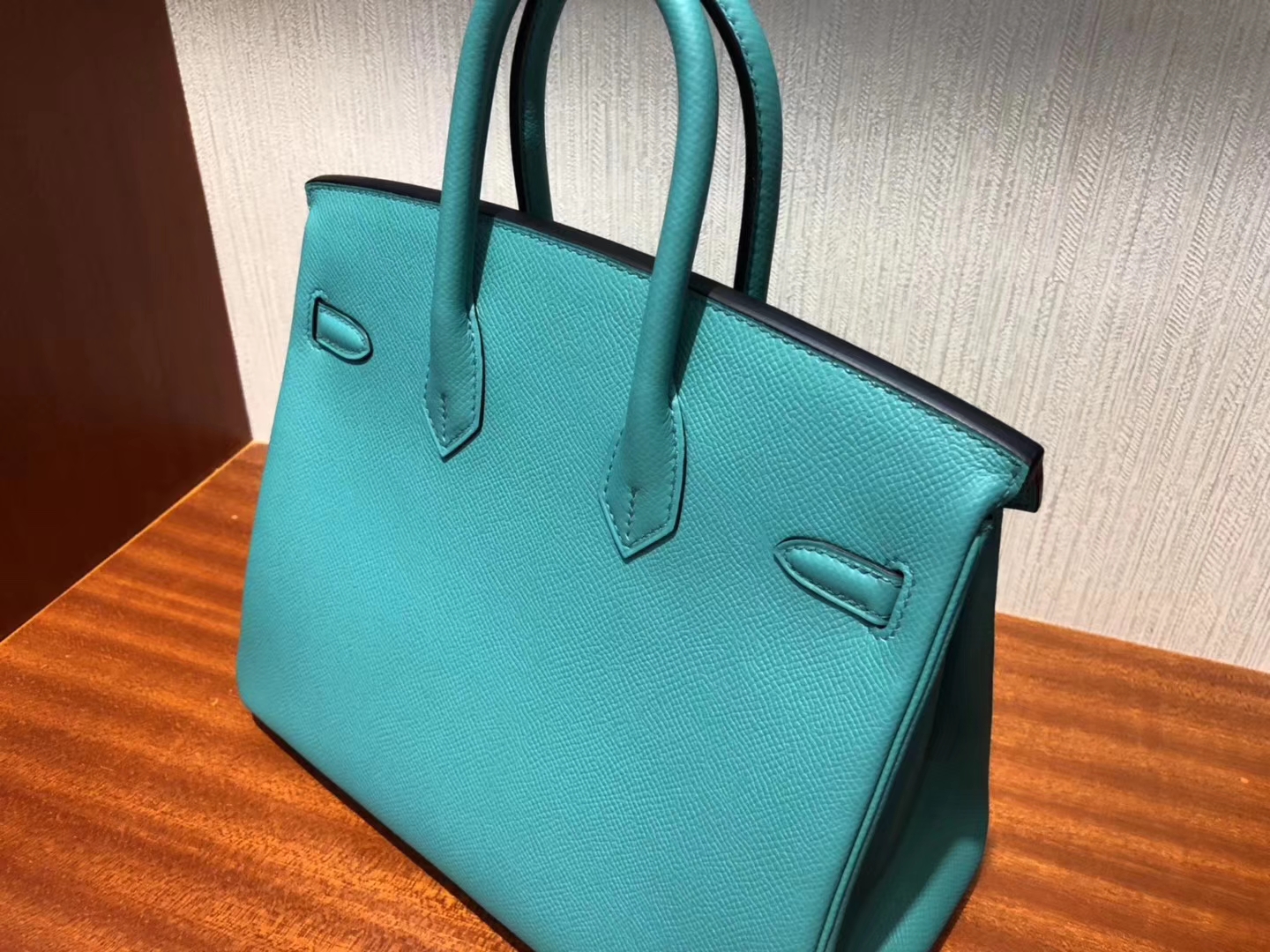 Wholesale Hermes Epsom Calf Birkin25CM Bag New Color U1 Vert Veronese Silver Hardware