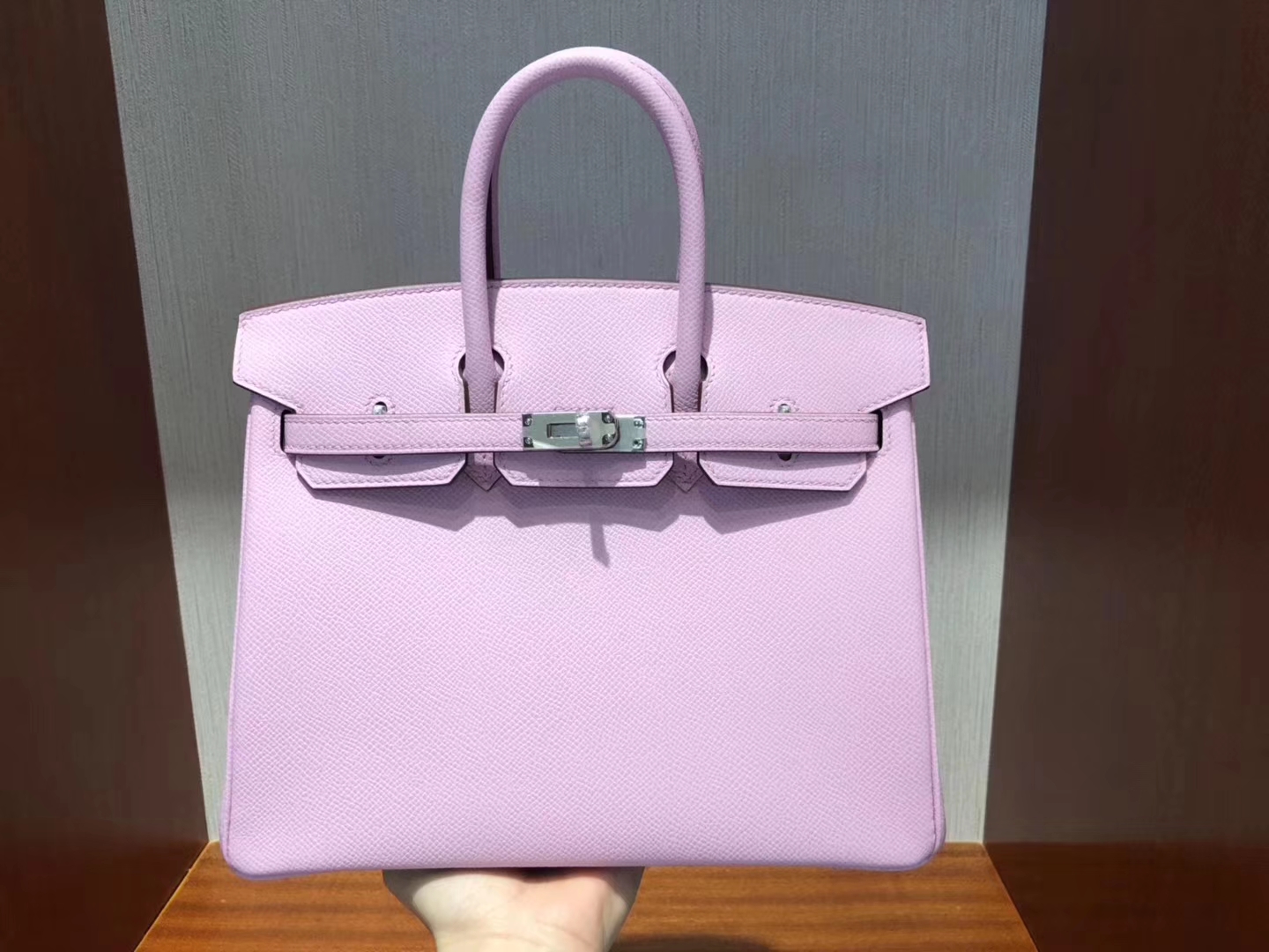 Wholesale Hermes Epsom Calf Birkin25CM Bag New Color U1 Vert Veronese Silver Hardware