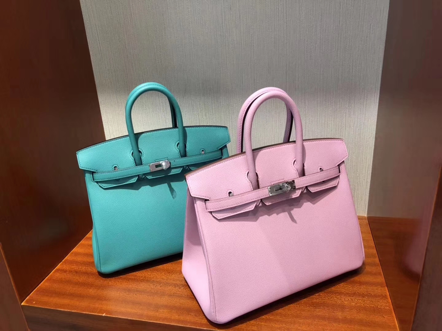 Wholesale Hermes Epsom Calf Birkin25CM Bag New Color U1 Vert Veronese Silver Hardware