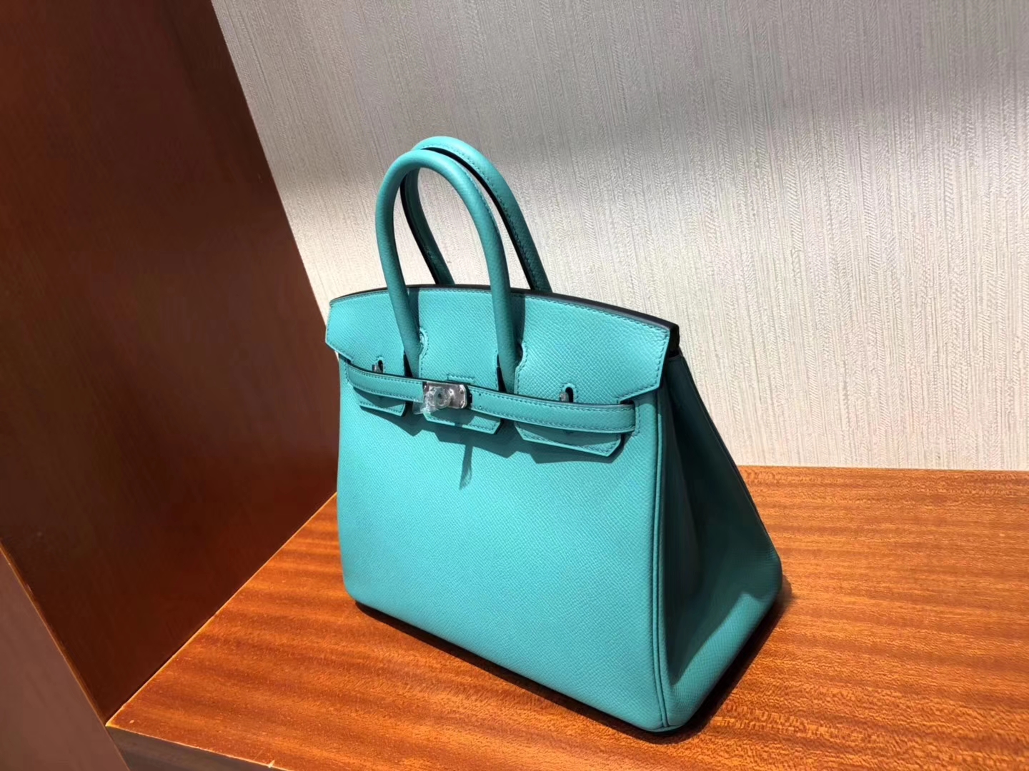 Wholesale Hermes Epsom Calf Birkin25CM Bag New Color U1 Vert Veronese Silver Hardware