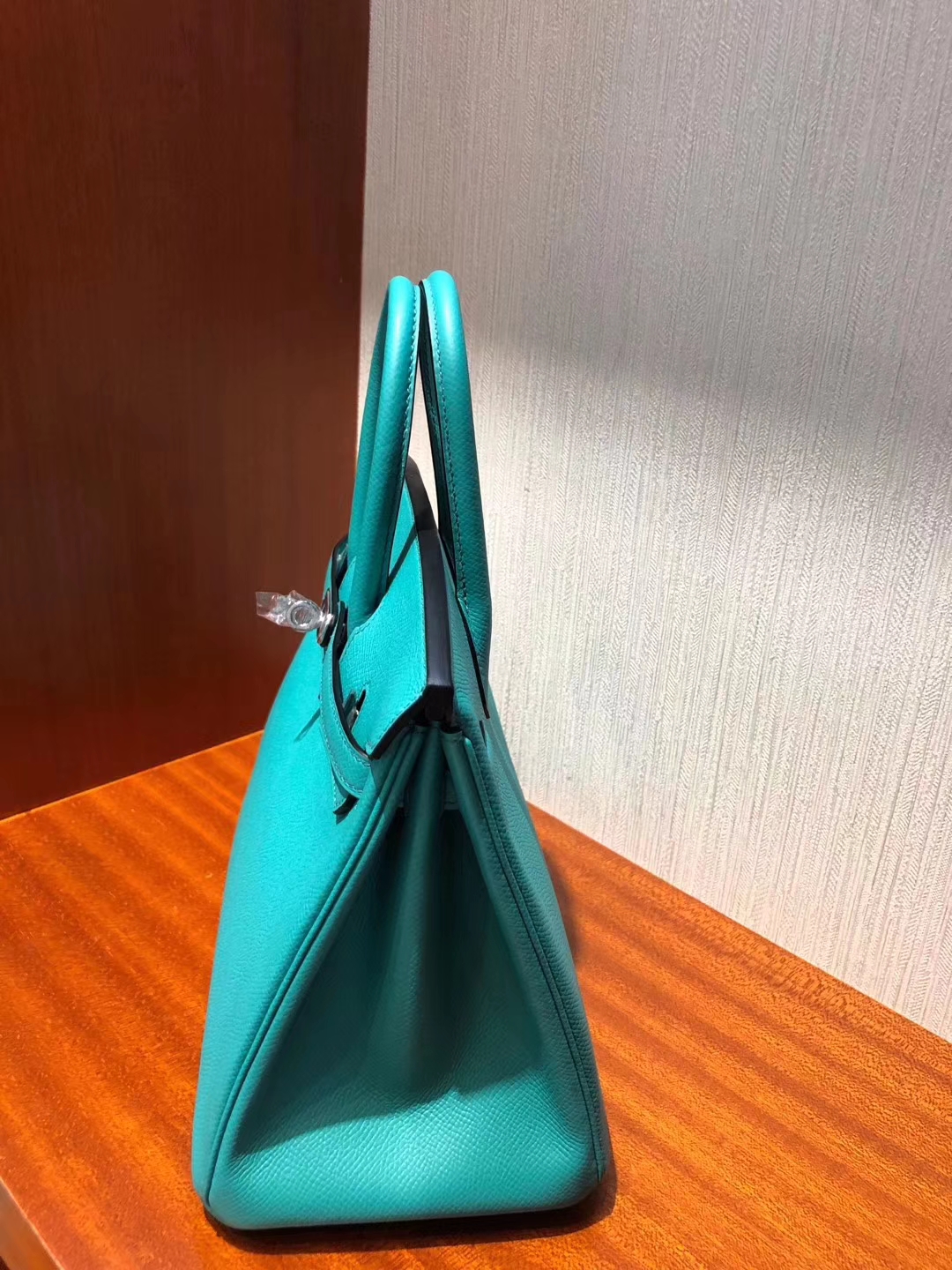 Wholesale Hermes Epsom Calf Birkin25CM Bag New Color U1 Vert Veronese Silver Hardware