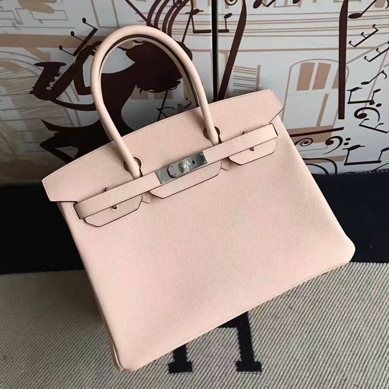 New Arrival Hermes Birkin30cm Bag in P1 Rose Elglantine Epsom Calfskin Leather