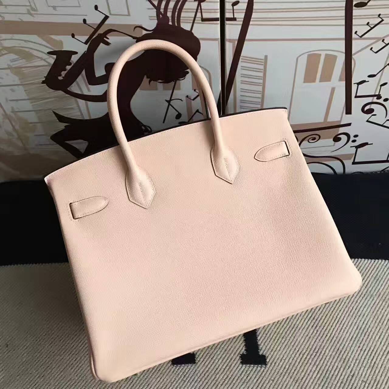 New Arrival Hermes Birkin30cm Bag in P1 Rose Elglantine Epsom Calfskin Leather