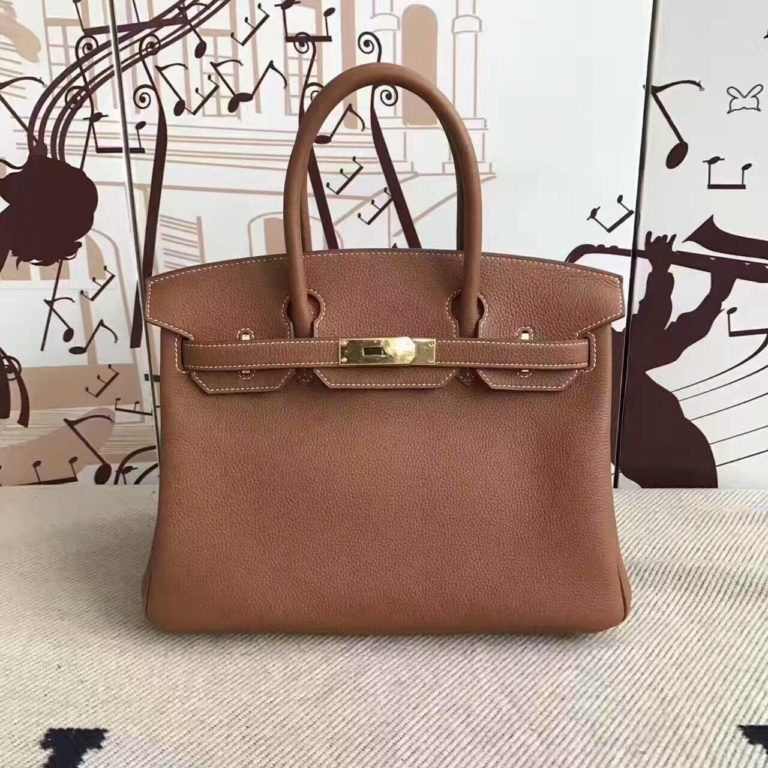 Hermes CK37 Gold Togo Leather Birkin Bag  30cm Womens Handbag