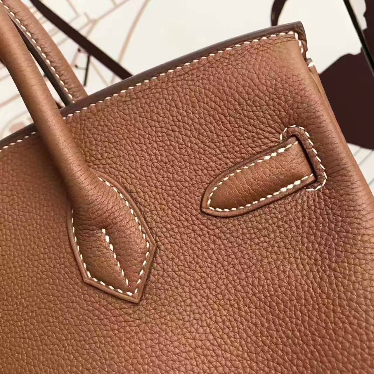 Sale Hermes CK37 Gold Togo Leather Birkin Bag 30cm Women&#8217;s Handbag