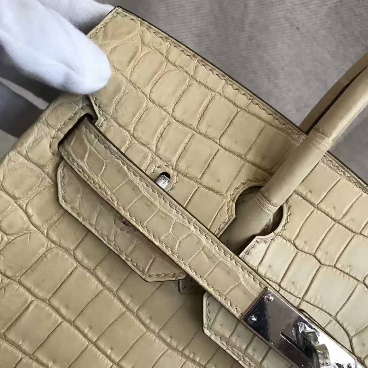 Sale Hermes 1C Yellow Crocodile Matt Leather Birkin Handbag 30cm
