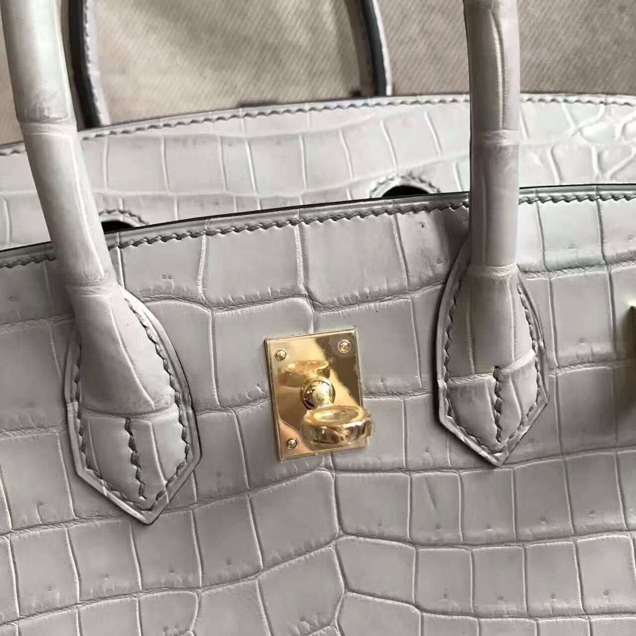 New Arrival Hermes Galaxy Grey Crocodile Matt Leather Birkin Bag 30cm