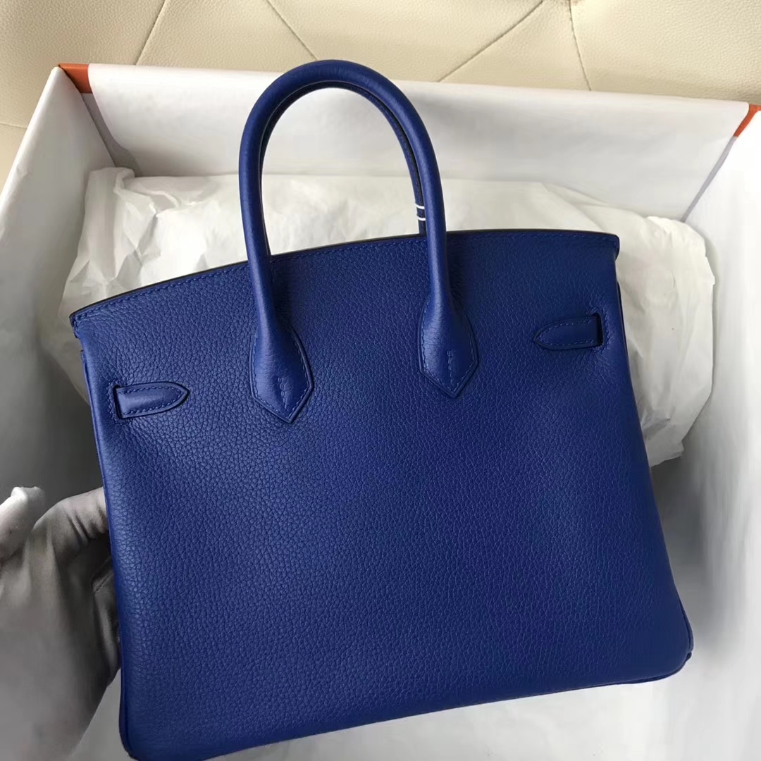 New Arrival Hermes Togo Calf Birkin Bag25CM in I7 Blue Zellige Gold Hardware