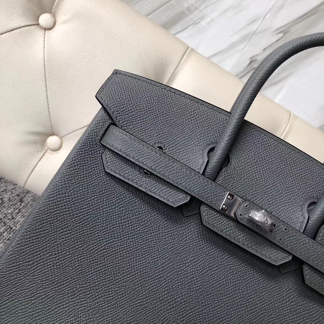 Customize Hermes Vert Apricot Epsom Birkin Bag25cm Silver Hardware