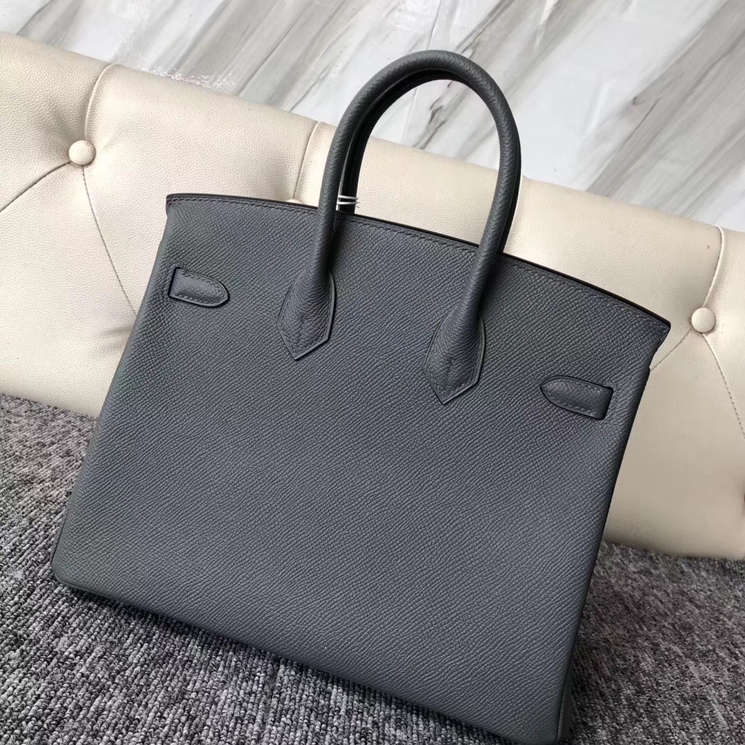 Customize Hermes Vert Apricot Epsom Birkin Bag25cm Silver Hardware