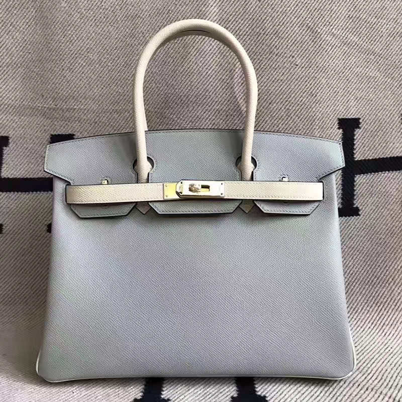 New Arrival Hermes Double Color Epsom Leather Birkin 30cm Handbag