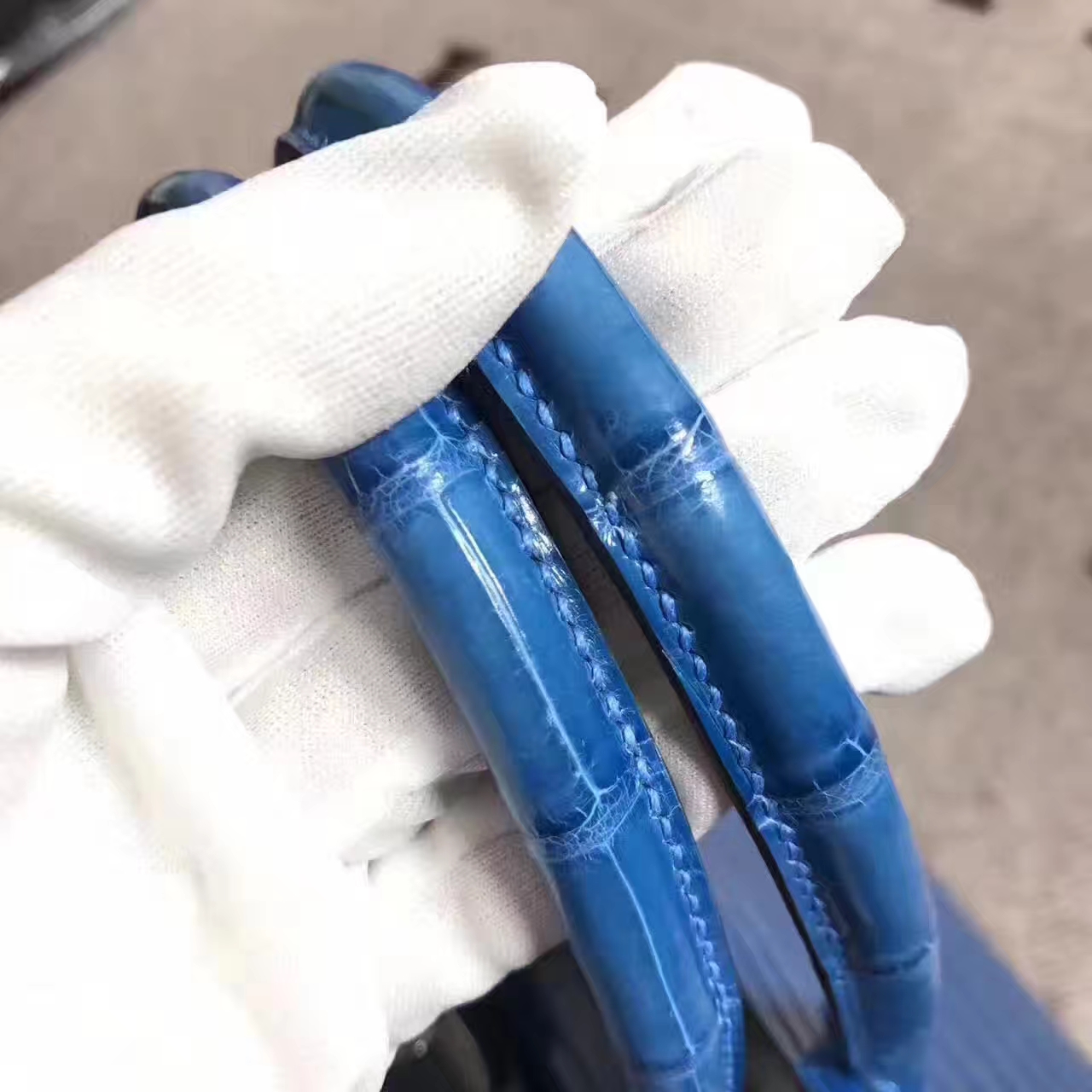 Discount Hermes Birkin Bag30cm in 7W Blue Izmir Crocodile Shiny Leather