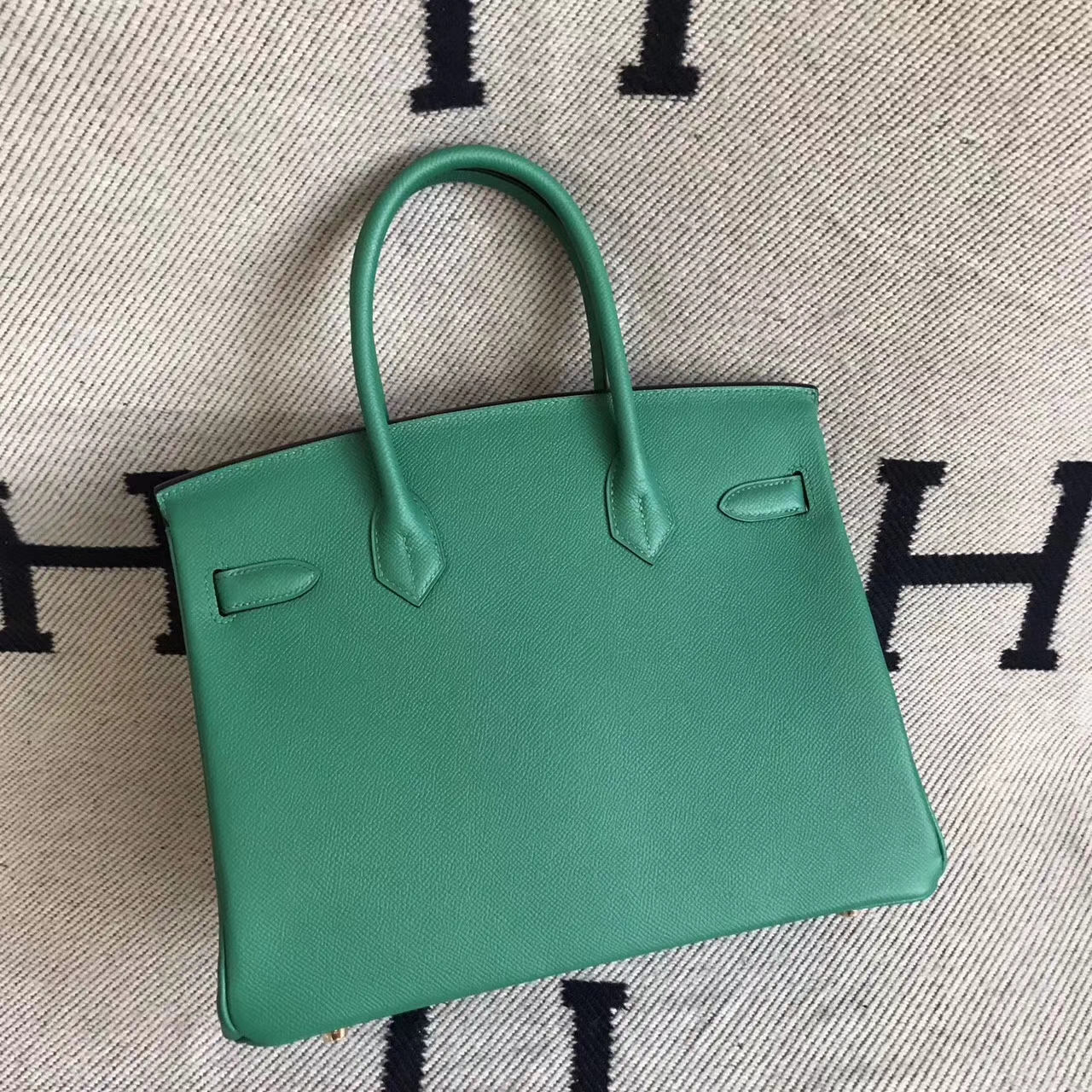 Wholesale Hermes Epsom Leather Birkin30cm Bag in 4U New Mint Green