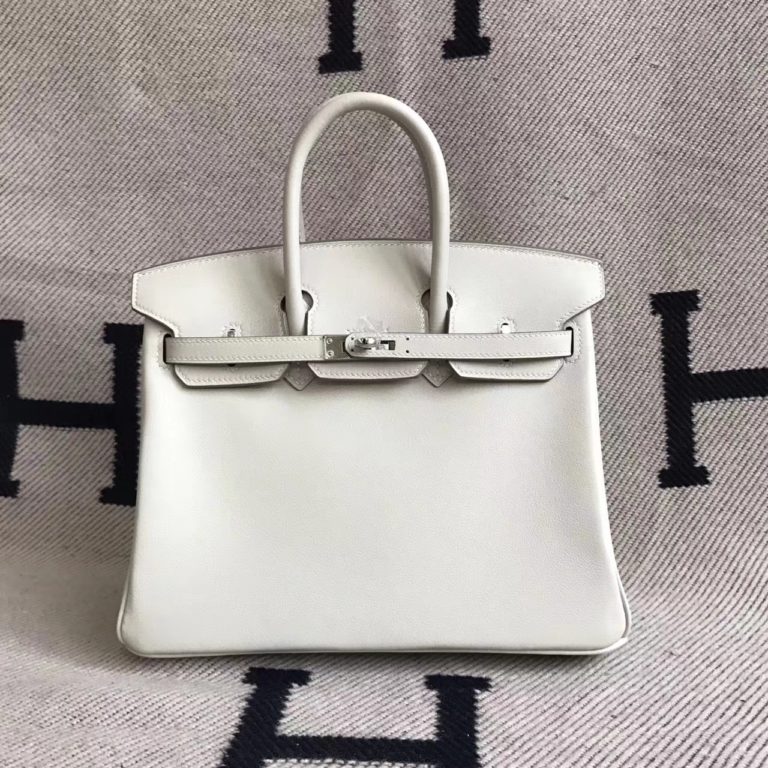 Hermes Birkin Bag  30cm CK10 Carie White Swift Leather