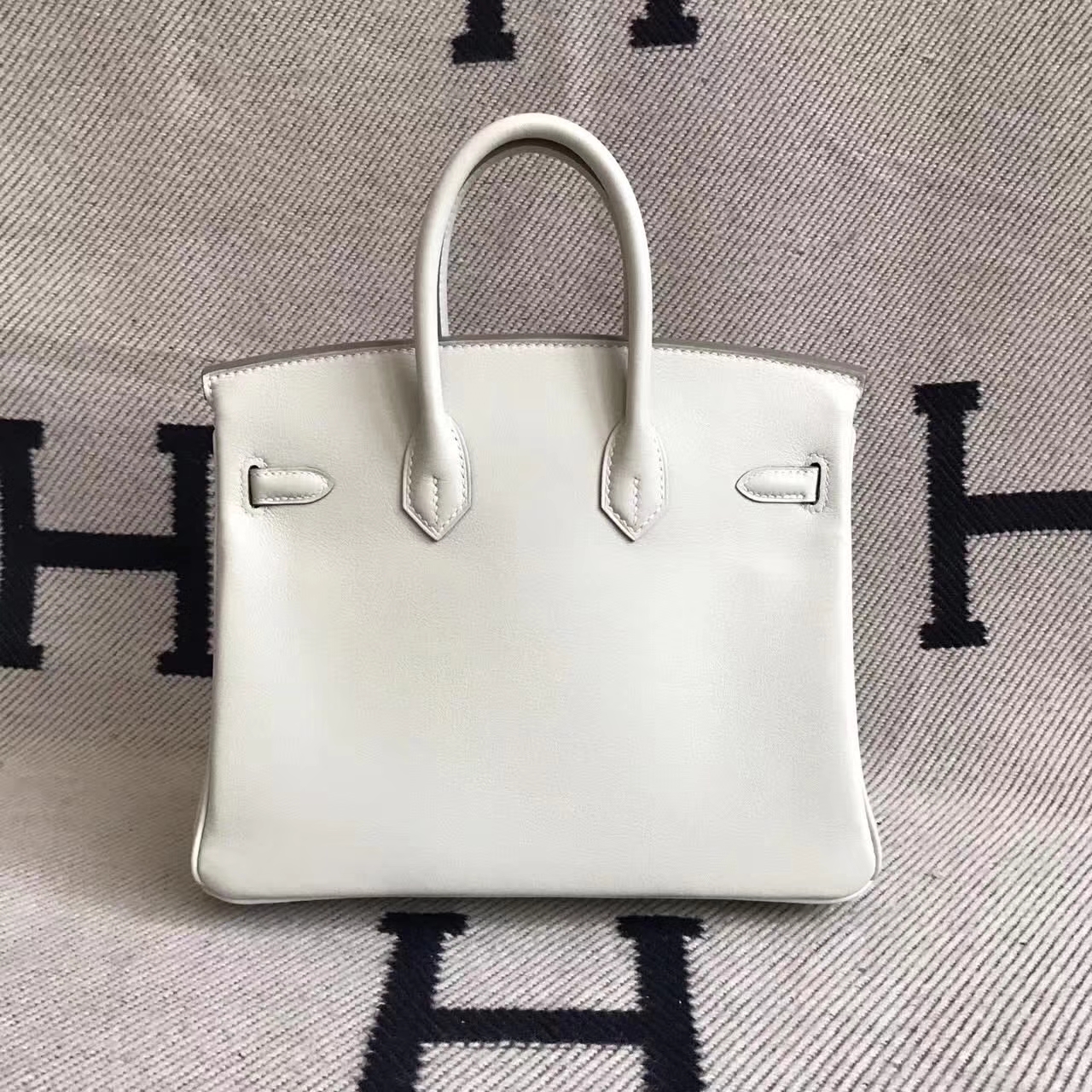 Discount Hermes Birkin Bag 30cm CK10 Carie White Swift Leather
