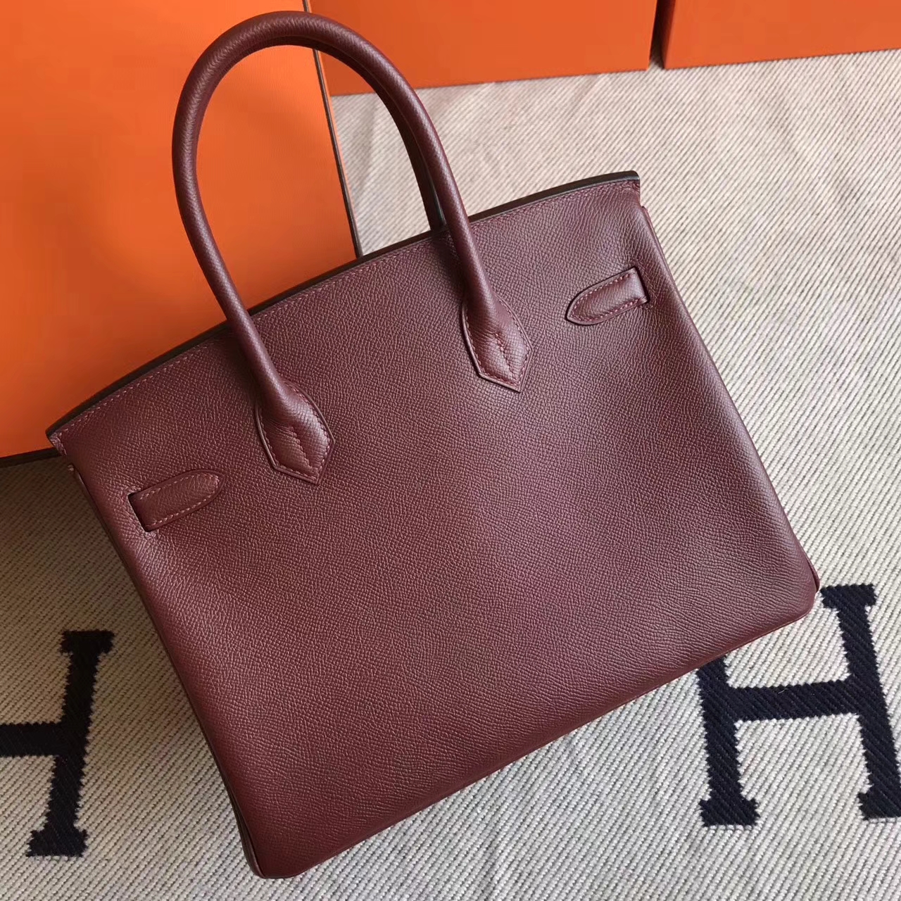 Sale Hermes Birkin30cm Bag in CK57 Rouge Hermes Epsom Leather