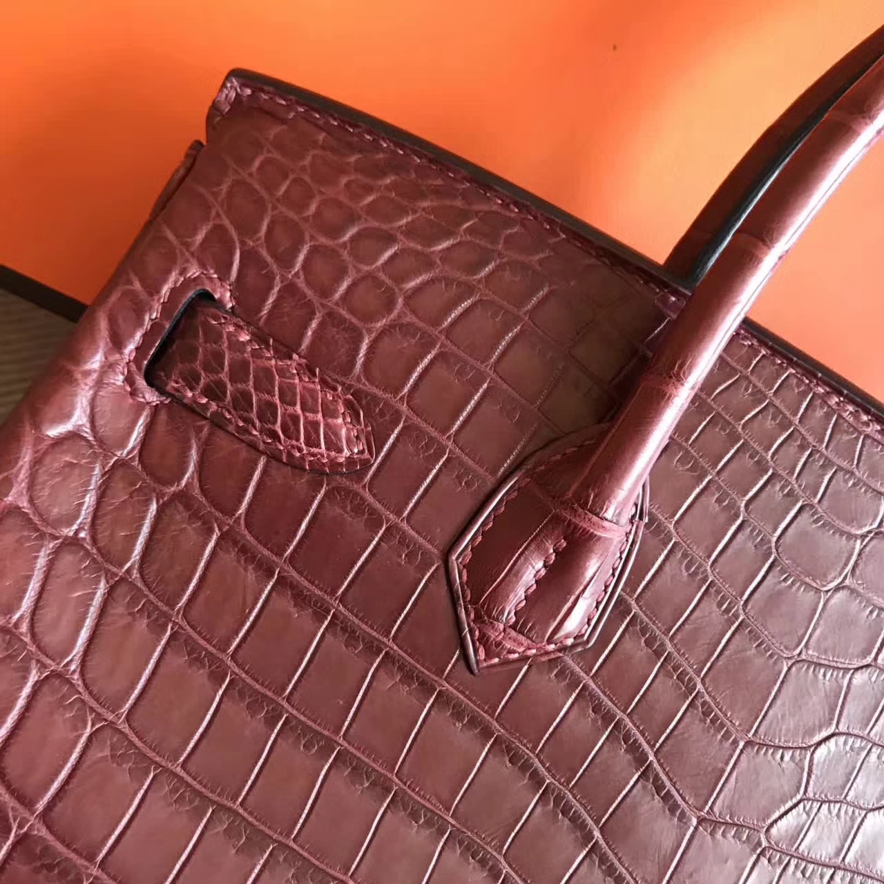Wholesale Hermes CK55 Rouge Hermes Crocodile Matt Leather Birkin Bag30cm