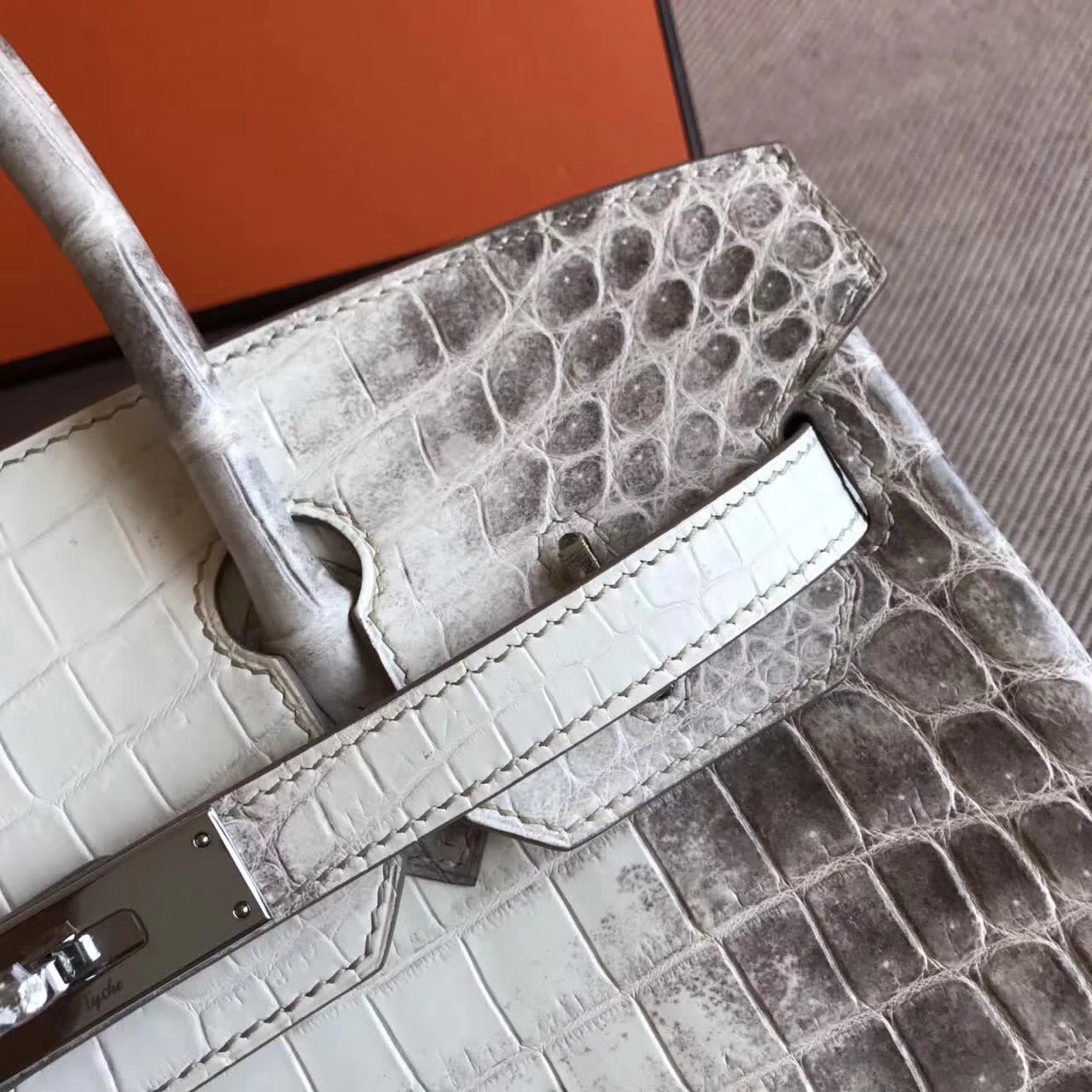 Noble Hermes Himalaya Color Crocodile Leather Birkin30cm Tote Bag