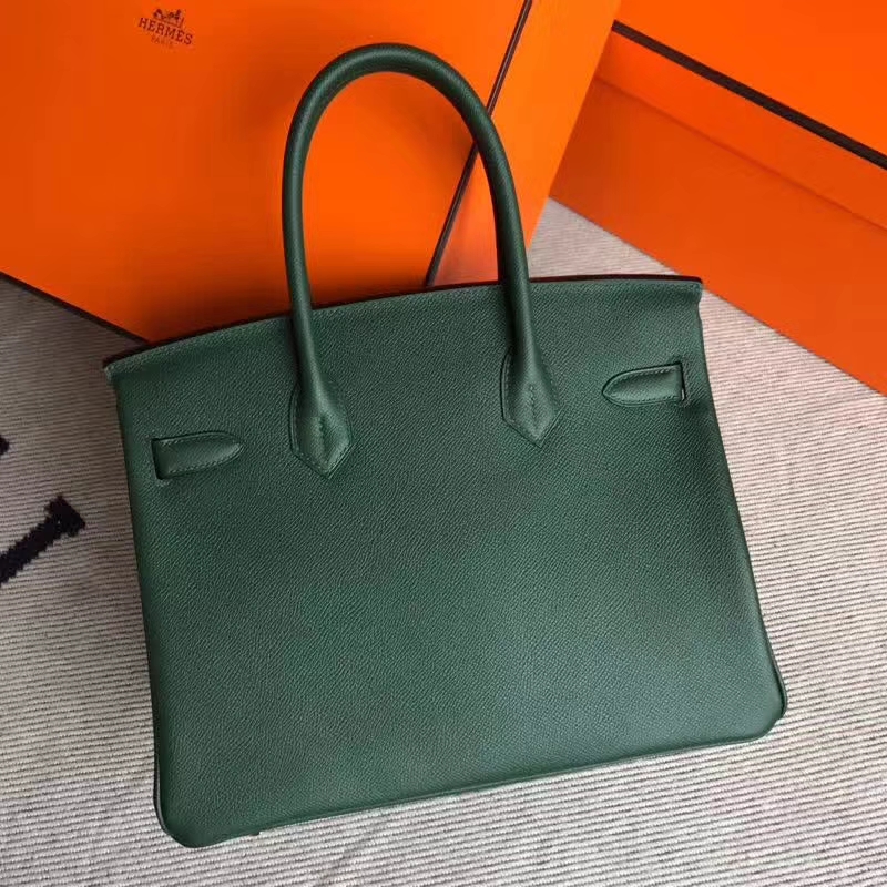 On Sale Hermes Epsom Leather Birkin30cm Bag in 2Q English Green