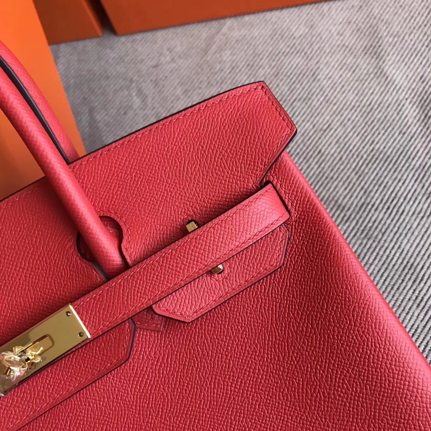 New Arrival Hermes S5 Tomato Red Epsom Leather Birkin30cm Handbag