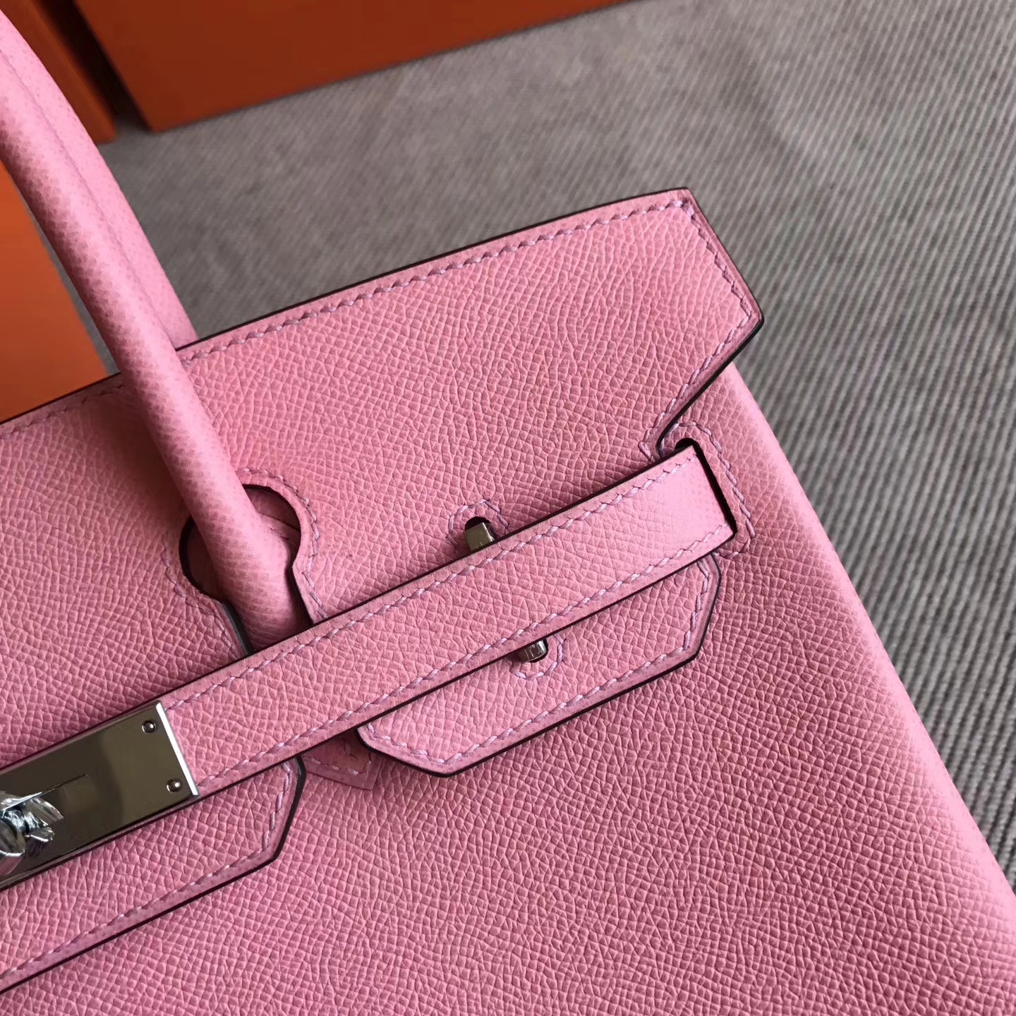 Beautiful Hermes Epsom Calfskin Leather Birkin Bag30cm in 1Q Rose Confetti