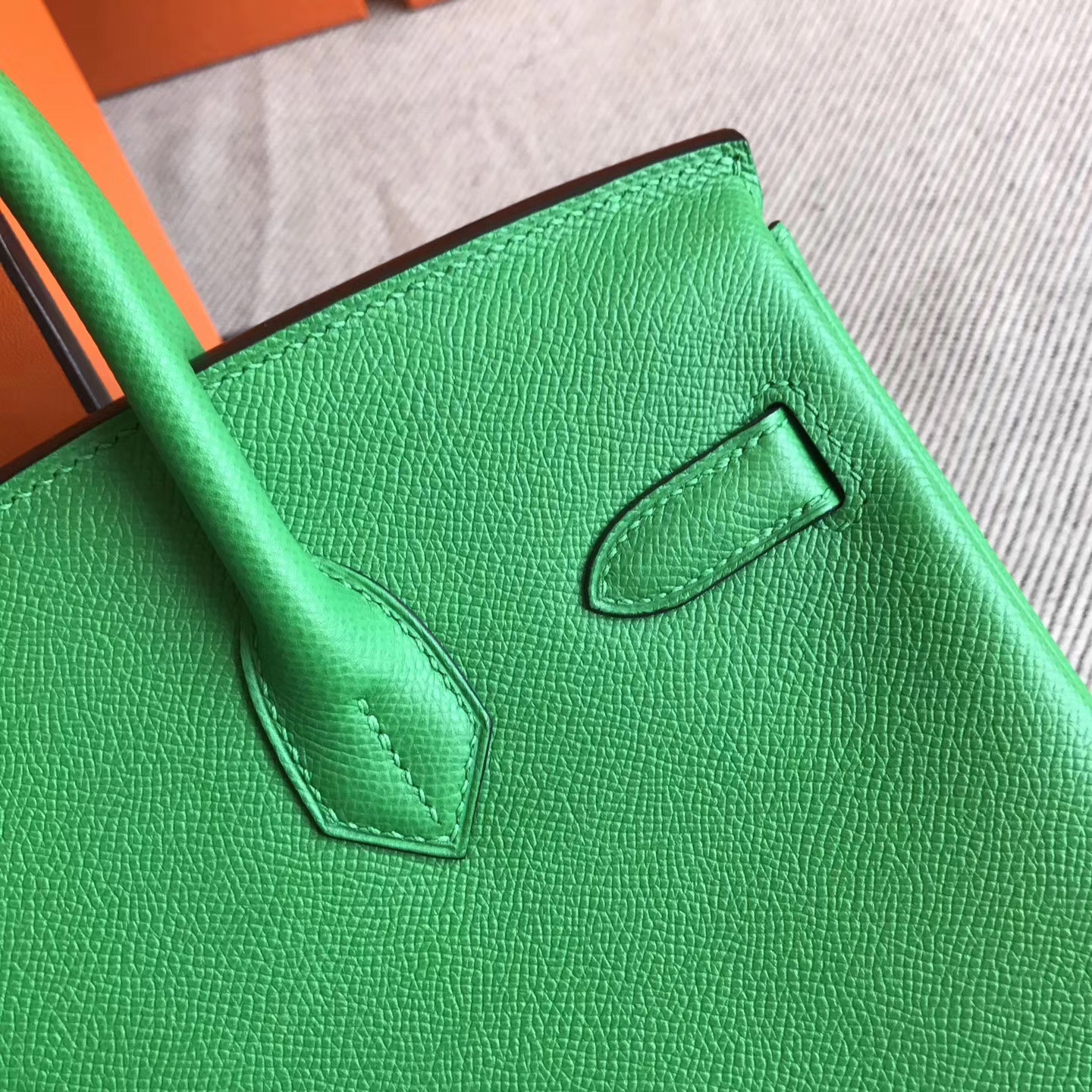 Discount Hermes 1K Bamboo Green Epsom Leather Birkin30cm Bag